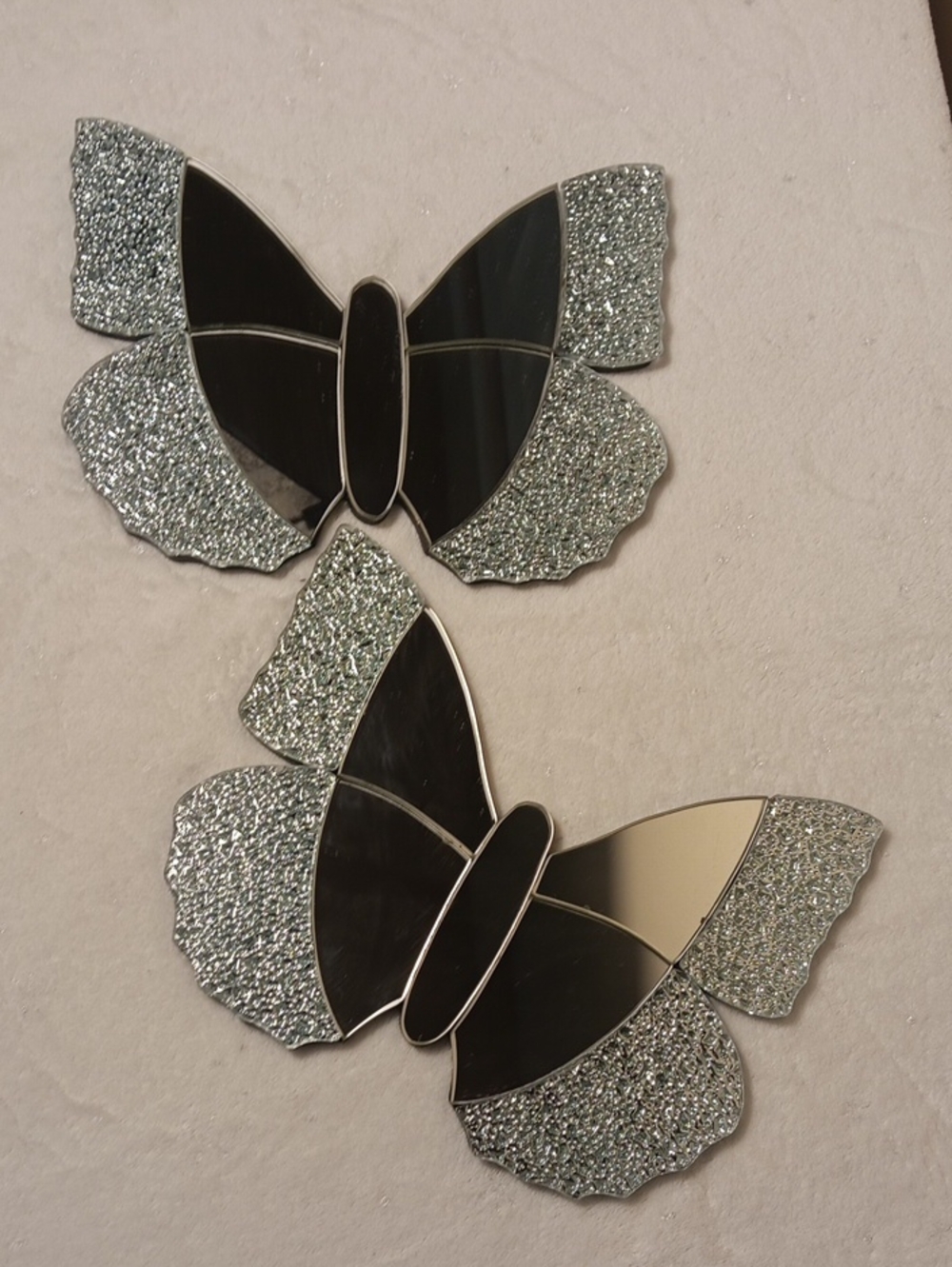 Set of 2 Glam Butterfly Wall Mirrors